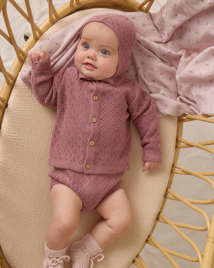 Knit Cardigan - Mulberry