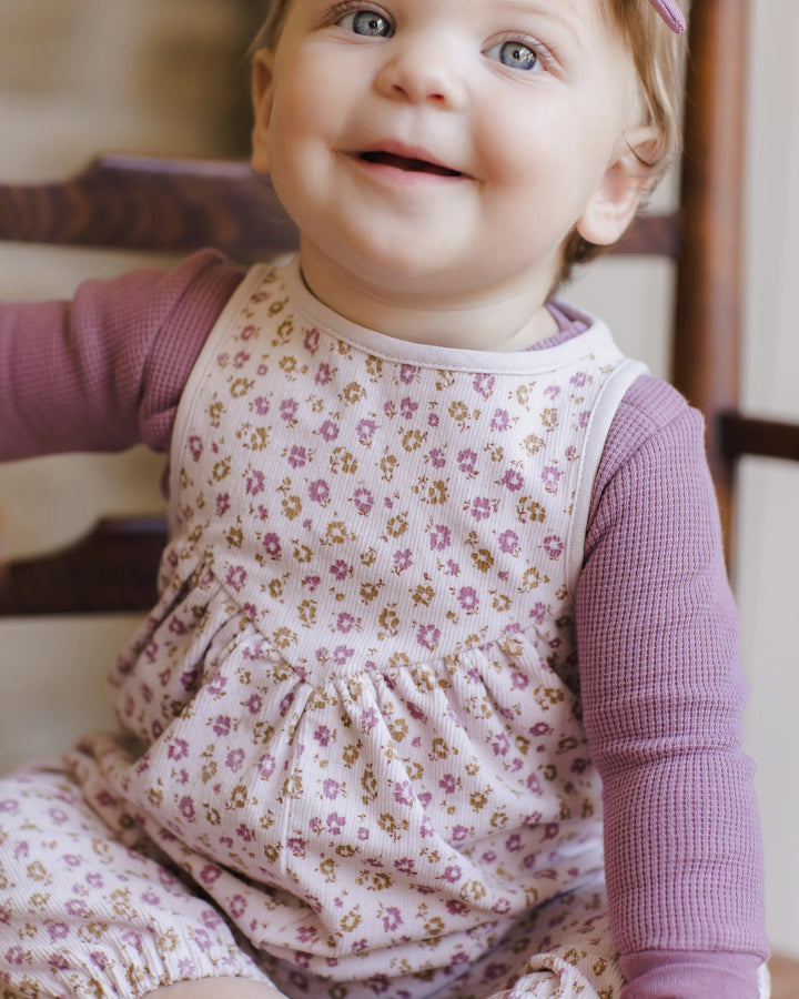 Waffle Long Sleeve Bodysuit - Mulberry