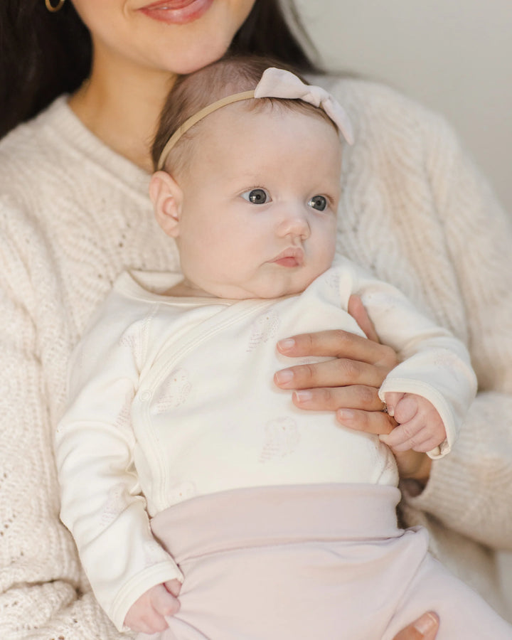 Side Snap Bodysuit + Pant Set - Snow Owls