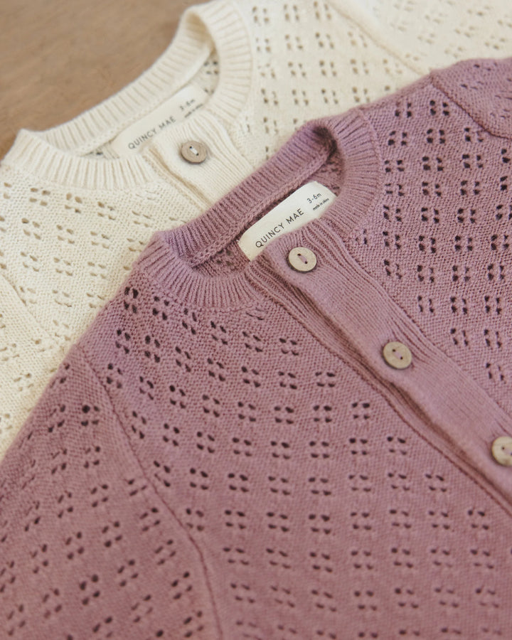 Knit Cardigan - Mulberry