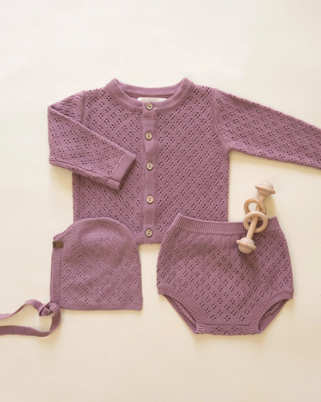 Knit Cardigan - Mulberry
