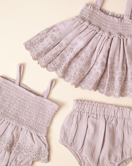 Smocked Skirted Romper - Lavender