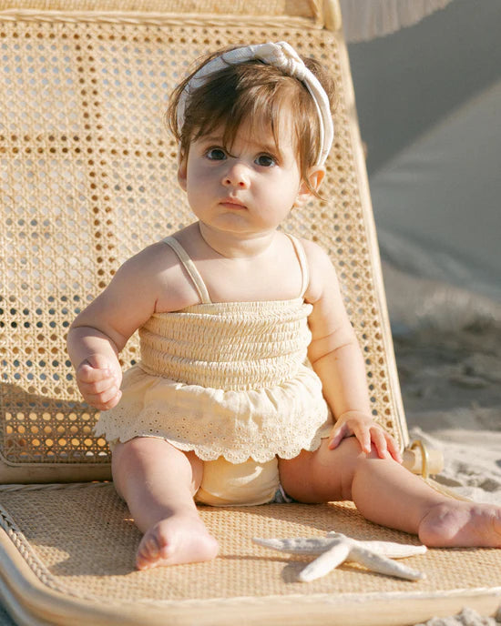 Smocked Skirted Romper - Yellow