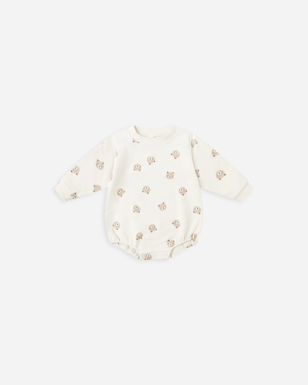 Crewneck Bubble Romper - Brown Bear