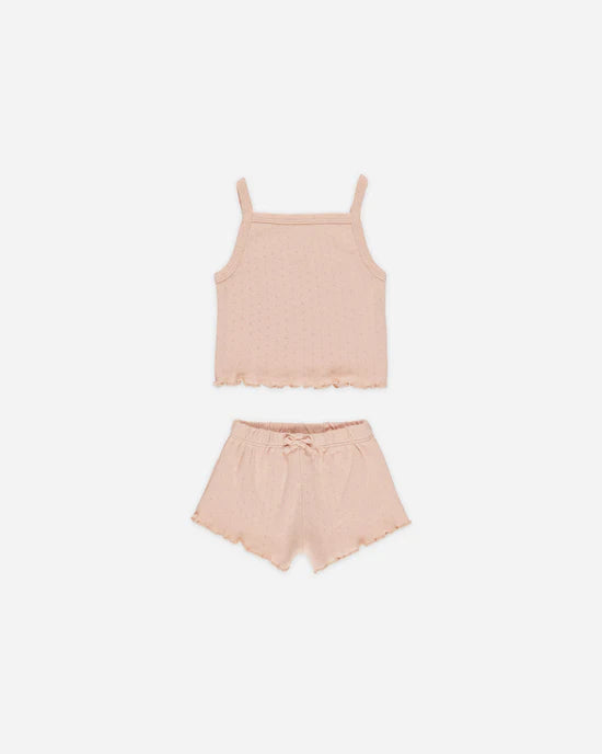 Pointelle Tank + Shortie Set - Melon