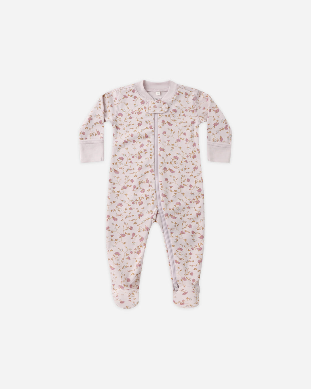 Long Sleeve Zip Footie - Garden