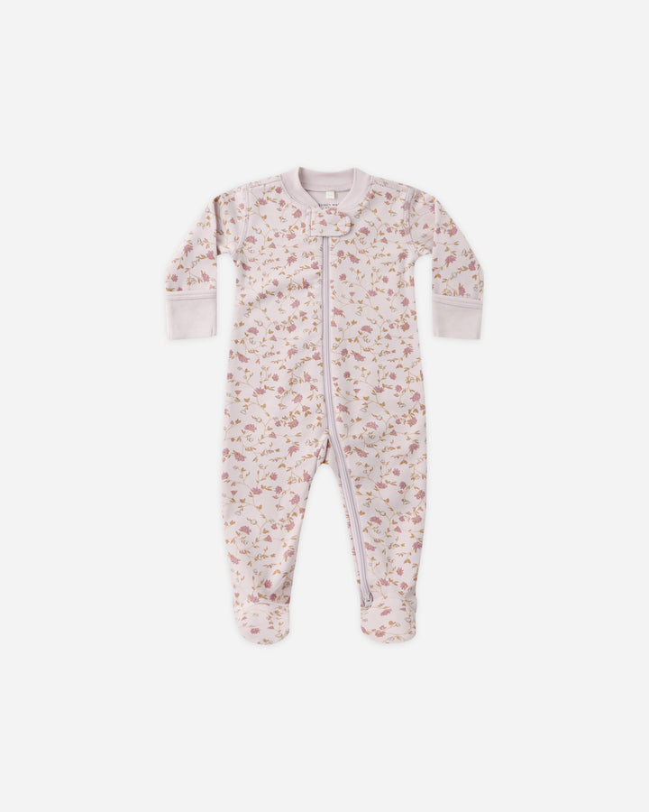 Long Sleeve Zip Footie - Garden