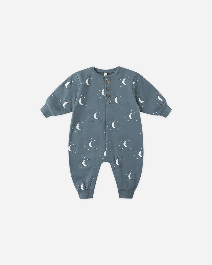 Relaxed Fleece Jumpsuit - Silver Moons