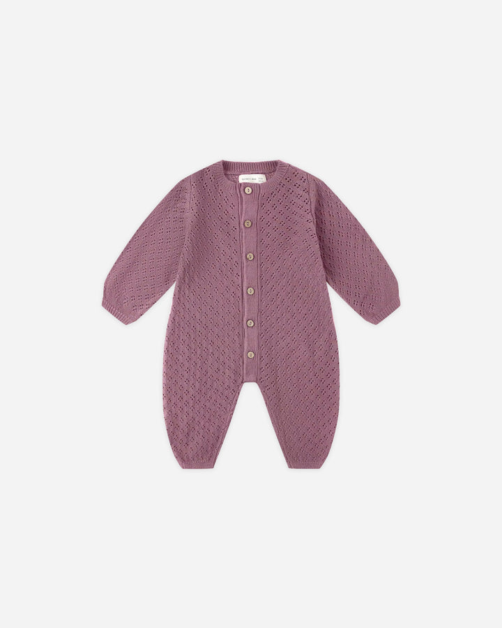 Long Sleeve Bubble Romper - Mulberry