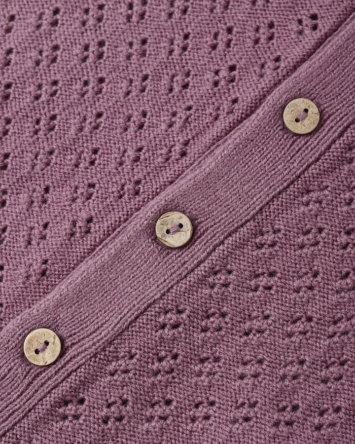 Knit Cardigan - Mulberry