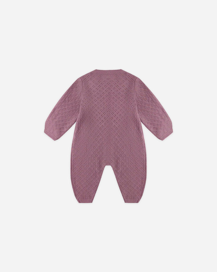 Long Sleeve Bubble Romper - Mulberry