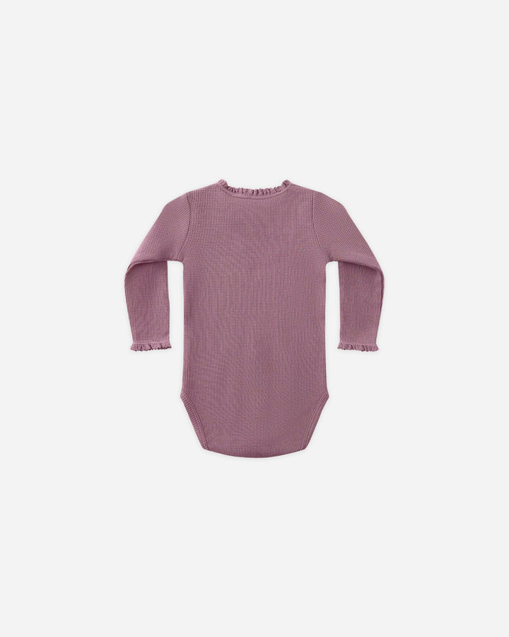 Waffle Long Sleeve Bodysuit - Mulberry