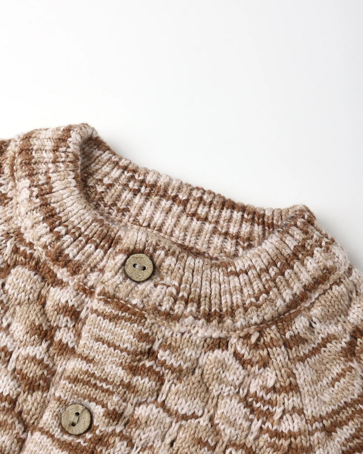 Bubble Knit Cardigan - Rose Speckle