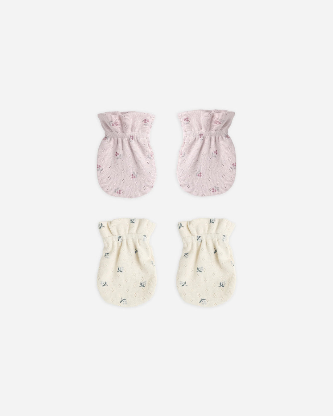 No Scratch Mittens - 2 pack - Blue Ditsy, Lilac Ditsy