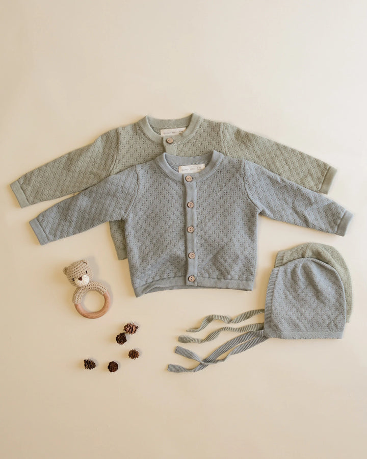 Knit Cardigan - Blue Steel