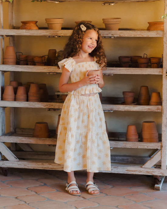 TIERED MIDI SKIRT || DAISIES