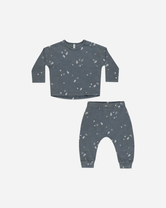 Long Sleeve Tee + Pant Set - Paisley