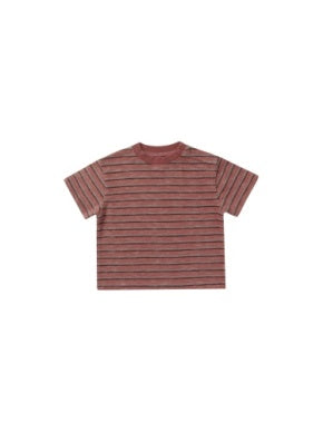 Relaxed Tee- Red Multi-Stripe