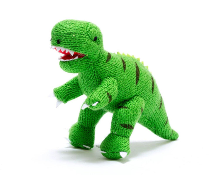 Knitted T Rex Dinosaur Baby Rattle