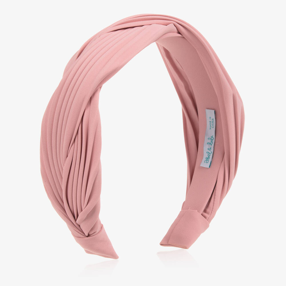 Girls Pink Pleated Hairband