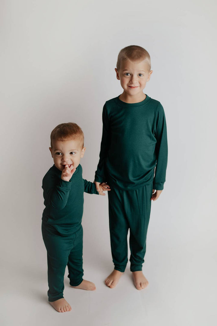 Ribbed Forest Green Pjs & Loungewear