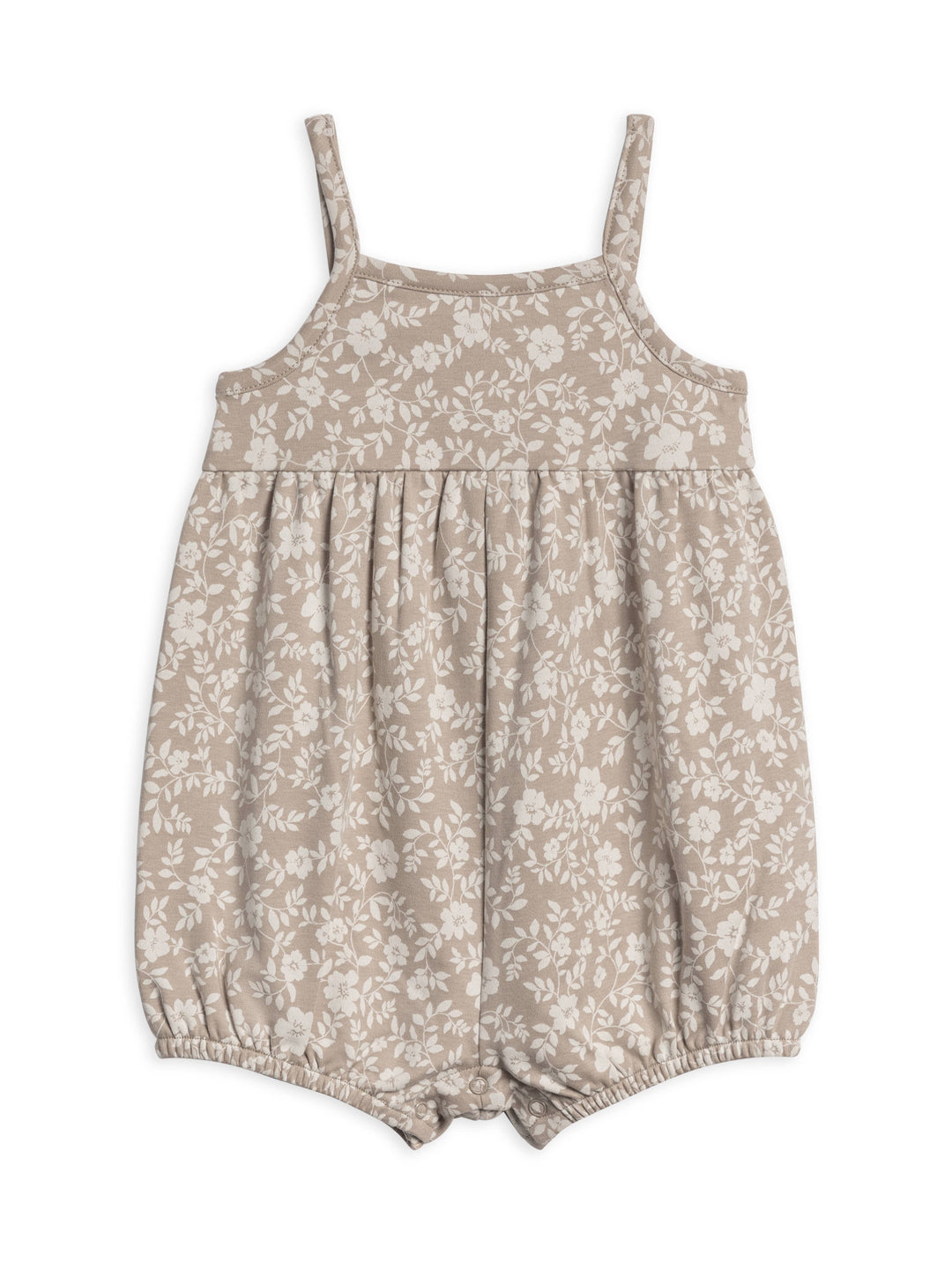 Organic Baby Sosi Tank Romper - Nicola Floral / Beige