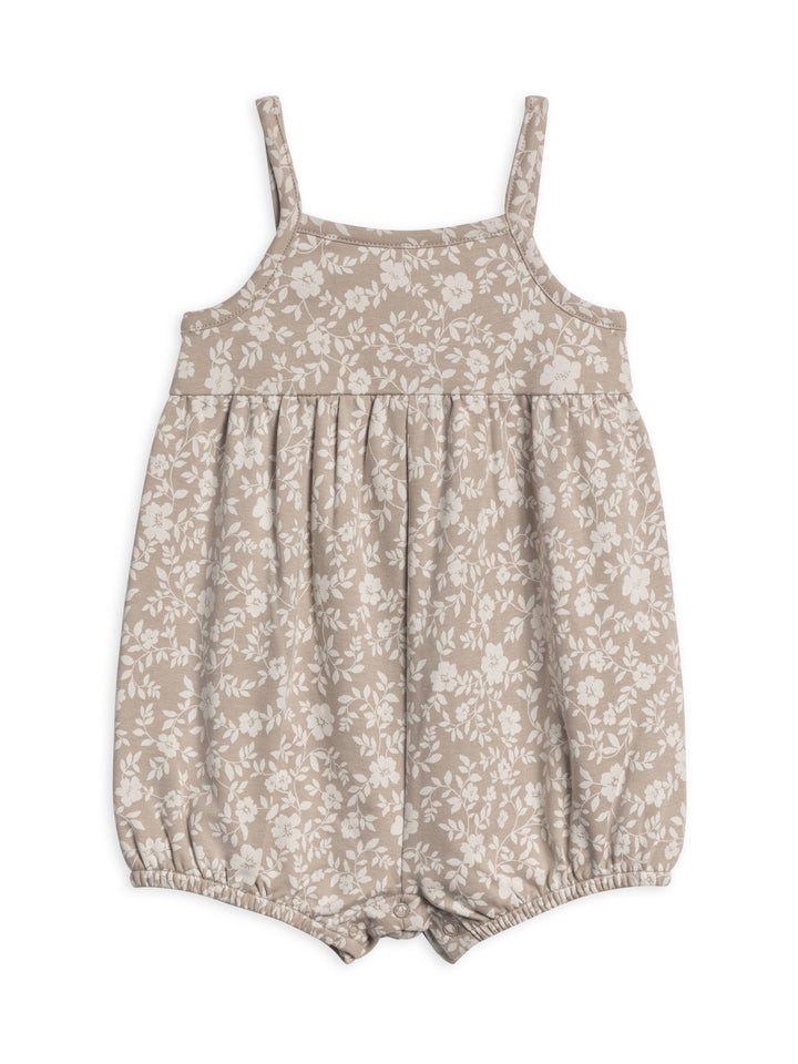 Organic Baby Sosi Tank Romper - Nicola Floral / Beige