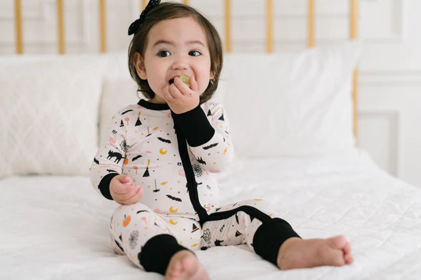 Bamboo Baby Pajama Double Zip in Spooky Scenes