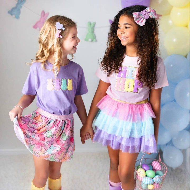 Patch Short Sleeve T-Shirt -Lavender
