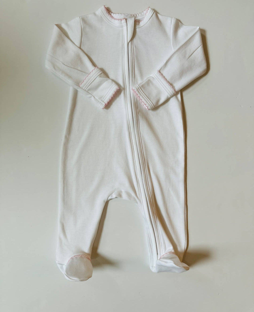 Pima Cotton Zipper Footie - Embroidery Blanks - Baby Clothes: Baby Blue / Newborn