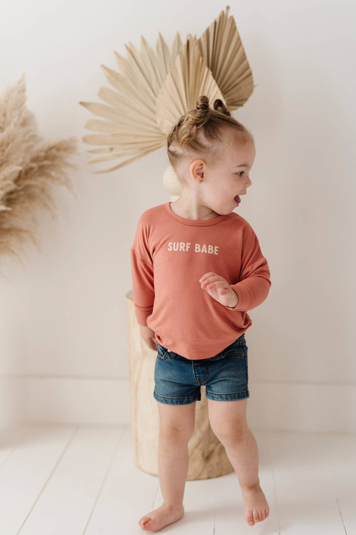Girl's Denim Shorts in Mid Blue Wash