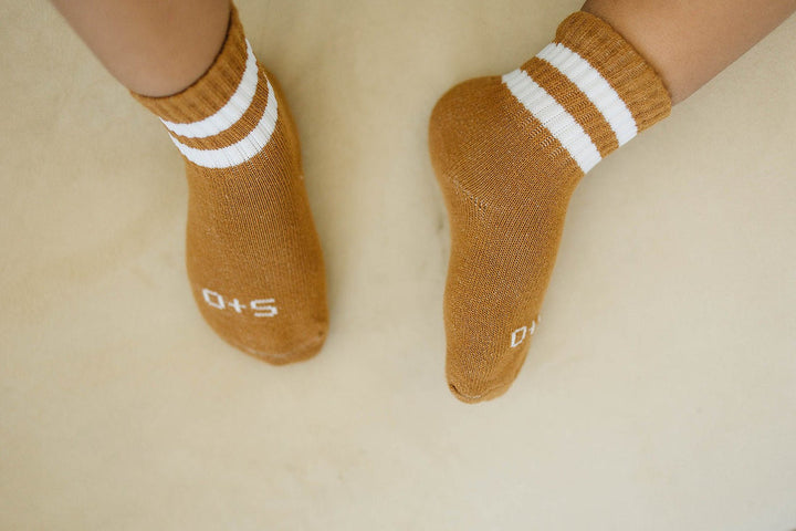 Crew Socks 3 Pack Brown Stripes