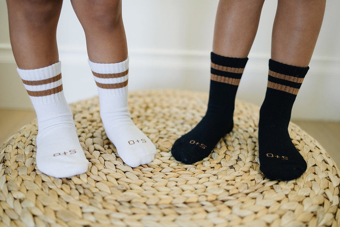 Crew Socks 3 Pack Brown Stripes