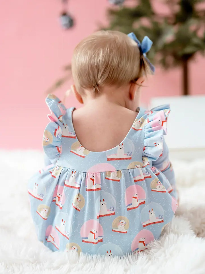 Leah Romper in Snow Globe