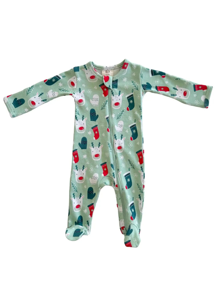 Reindeer - Organic Zip Footie