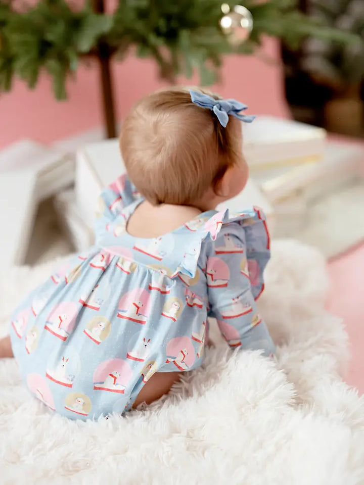 Leah Romper in Snow Globe