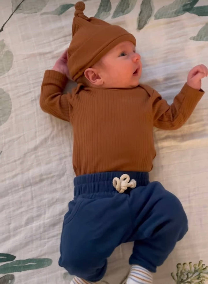 Ribbed Beanie-Burnt Umber