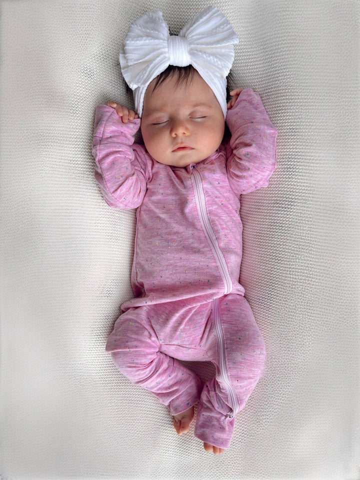 Pink Speckle - 2-Way Zip Romper