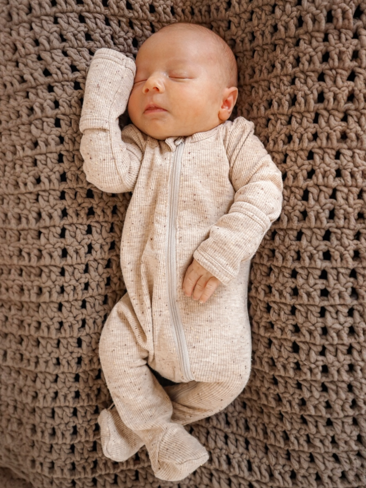Tan Speckle - 2-Way Zip Footie