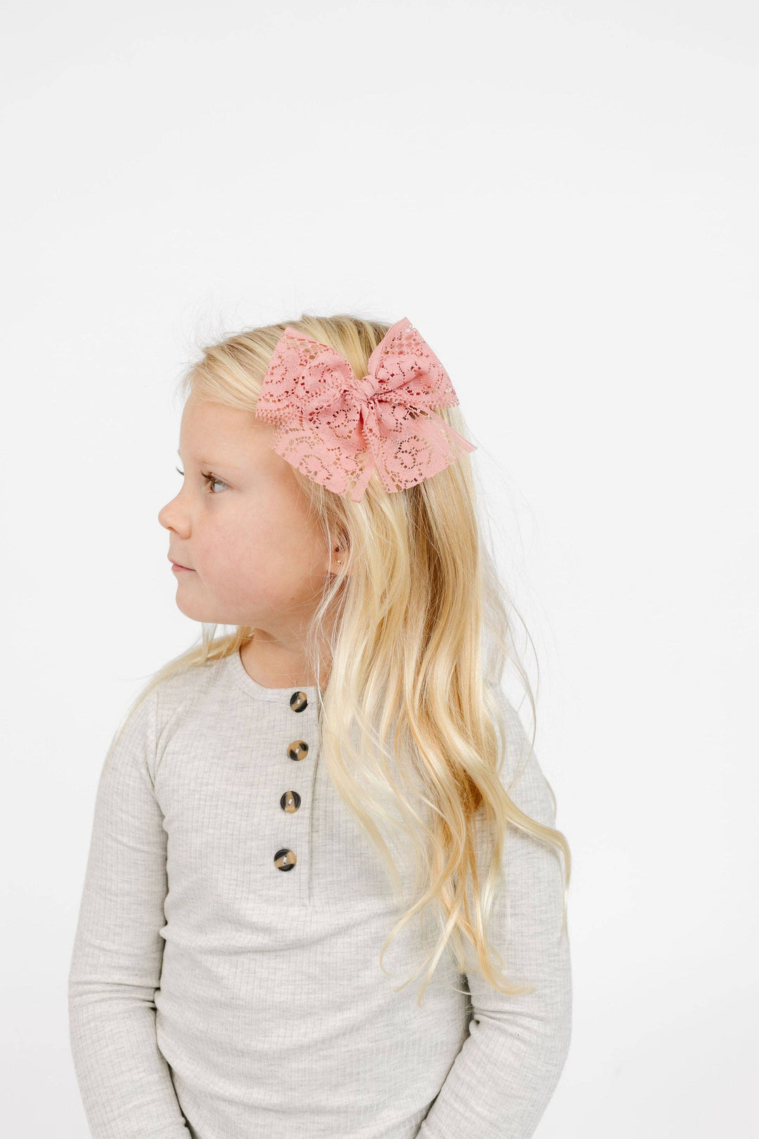 Lace Bow - Rose Clip: Alligator Clip