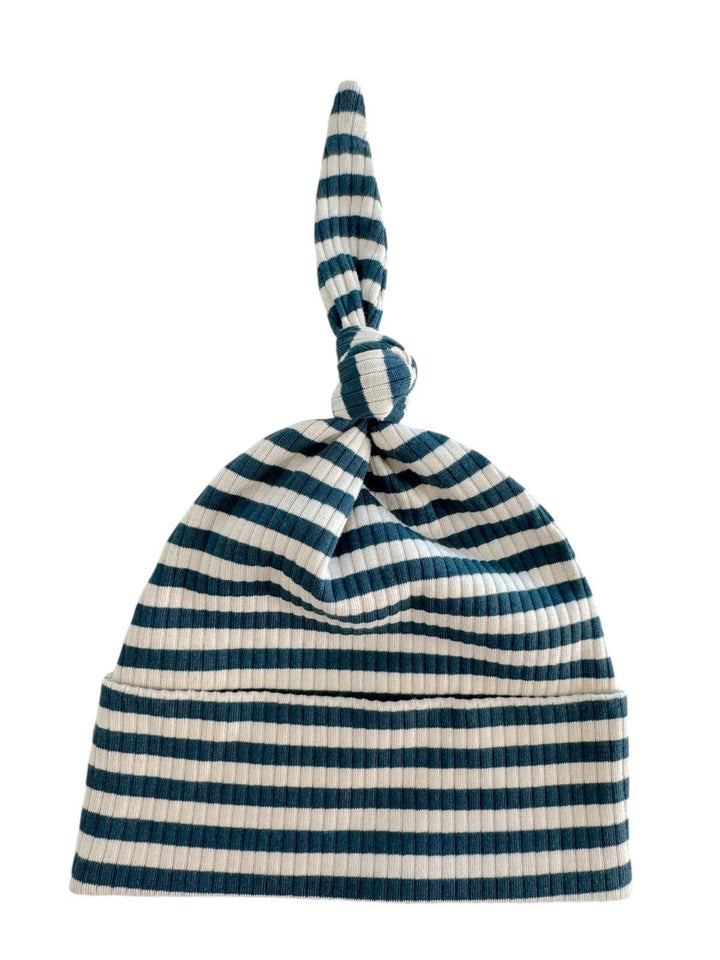 Steel Blue Stripe - Ribbed Beanie one size