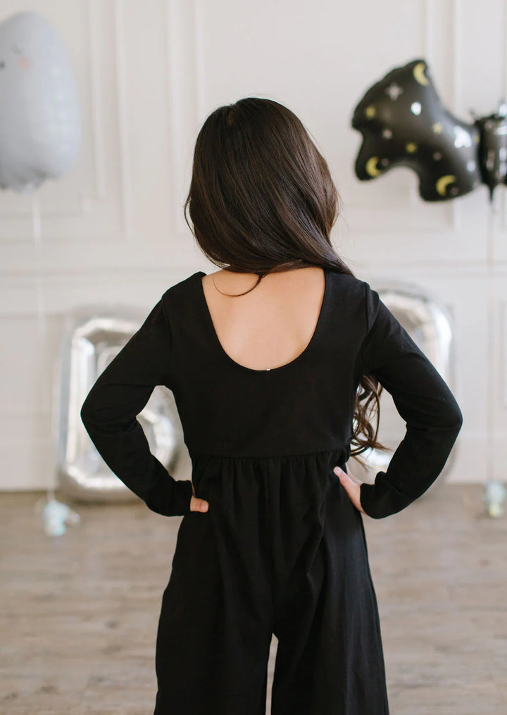 Long Sleeve Leggy Romper in Midnight