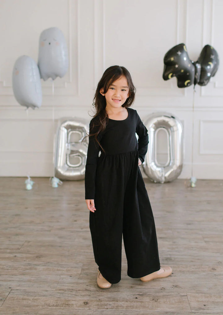 Long Sleeve Leggy Romper in Midnight