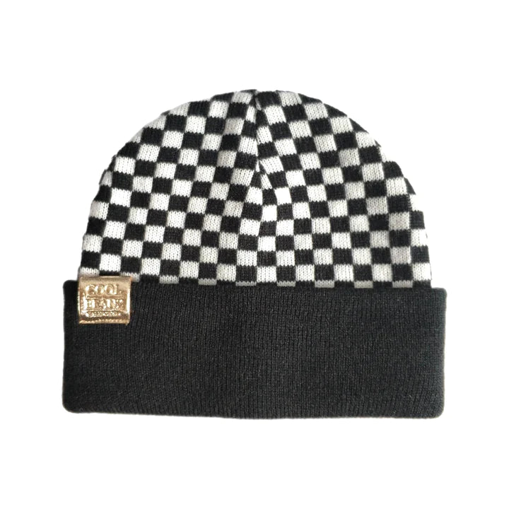 Black Check yourself reversible Beanie