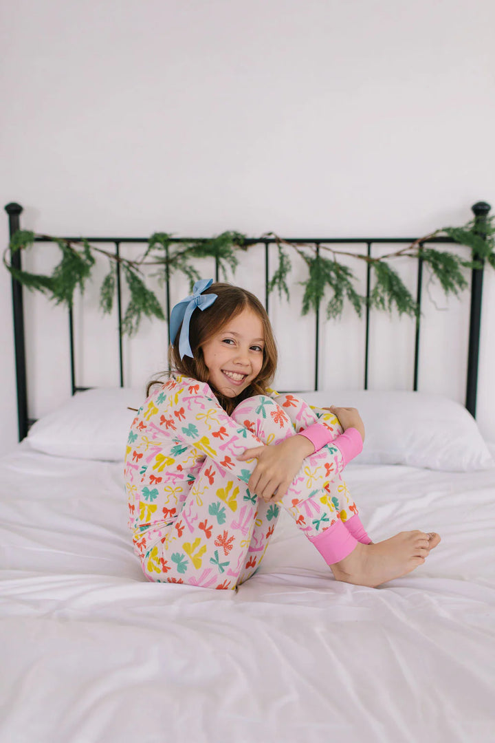 2 Piece Bamboo Pajama in Holiday Bows