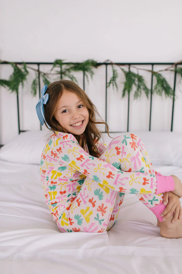 2 Piece Bamboo Pajama in Holiday Bows