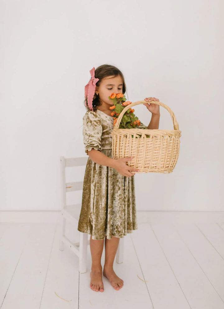 Pippa Dress in Gold Crushed Velvet
