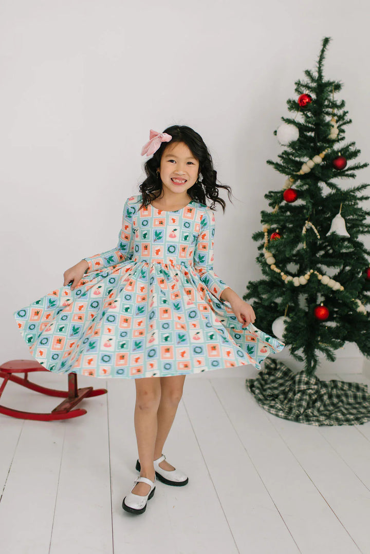 Gwendolyn Dress in Holiday Stamps