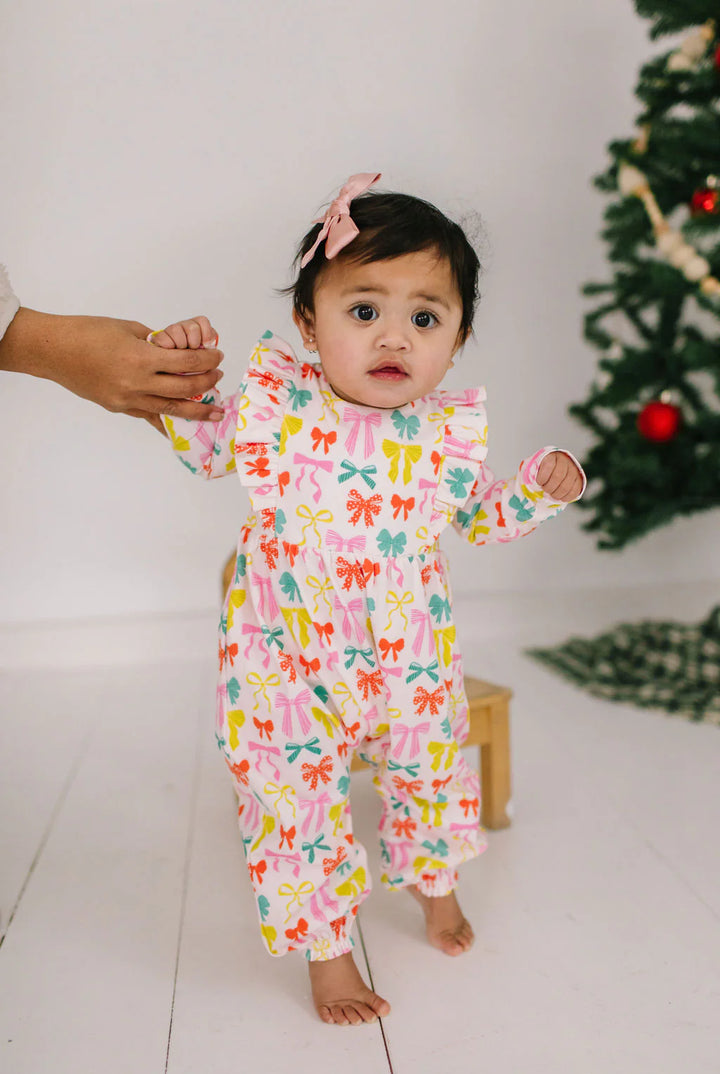 Mabel Romper in Holiday Bows