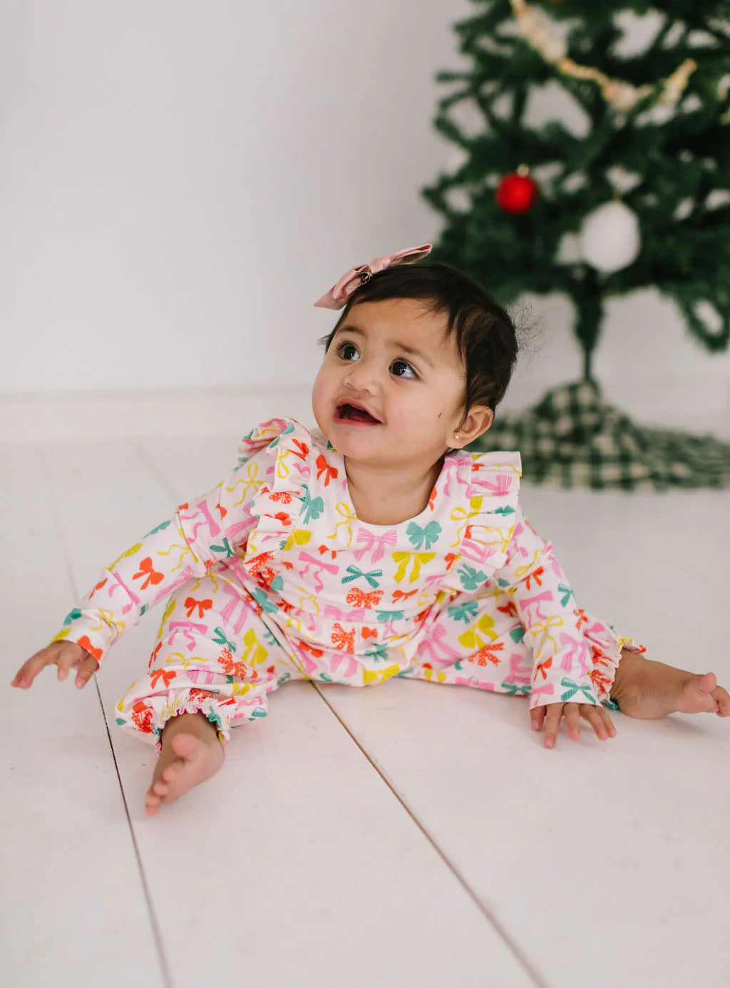Mabel Romper in Holiday Bows